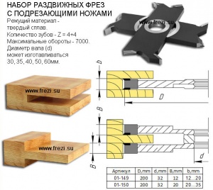 03.11.3 Набор фрез для изготовления одношиповых окон с термошвом