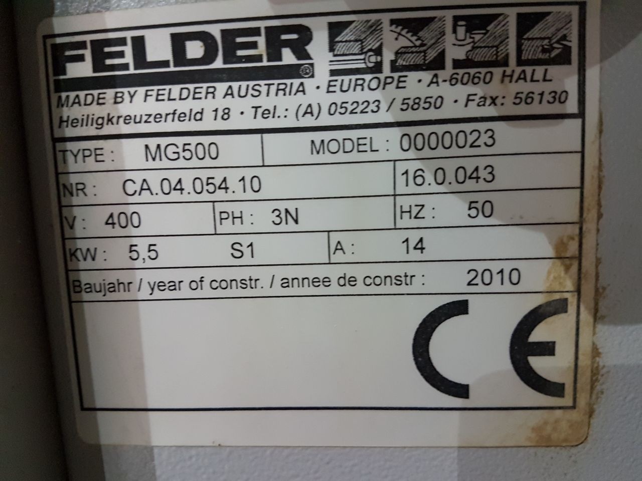 Felder g500 схема