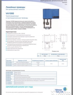 линейный привод для промышленных клапанов johnson controls