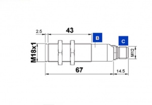 S50-MA-5-C21-PP (952022140) Датчик диффузионный, инфракрасное излучение 880 нм, разъем М12