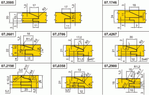 Комплект фрез для профилирования деталей фасада мебели Иберус (07.XXXХ)