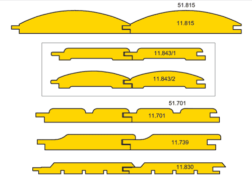 Комплекты фрез для профилирования вагонки (11.XXX, 31.XXX)