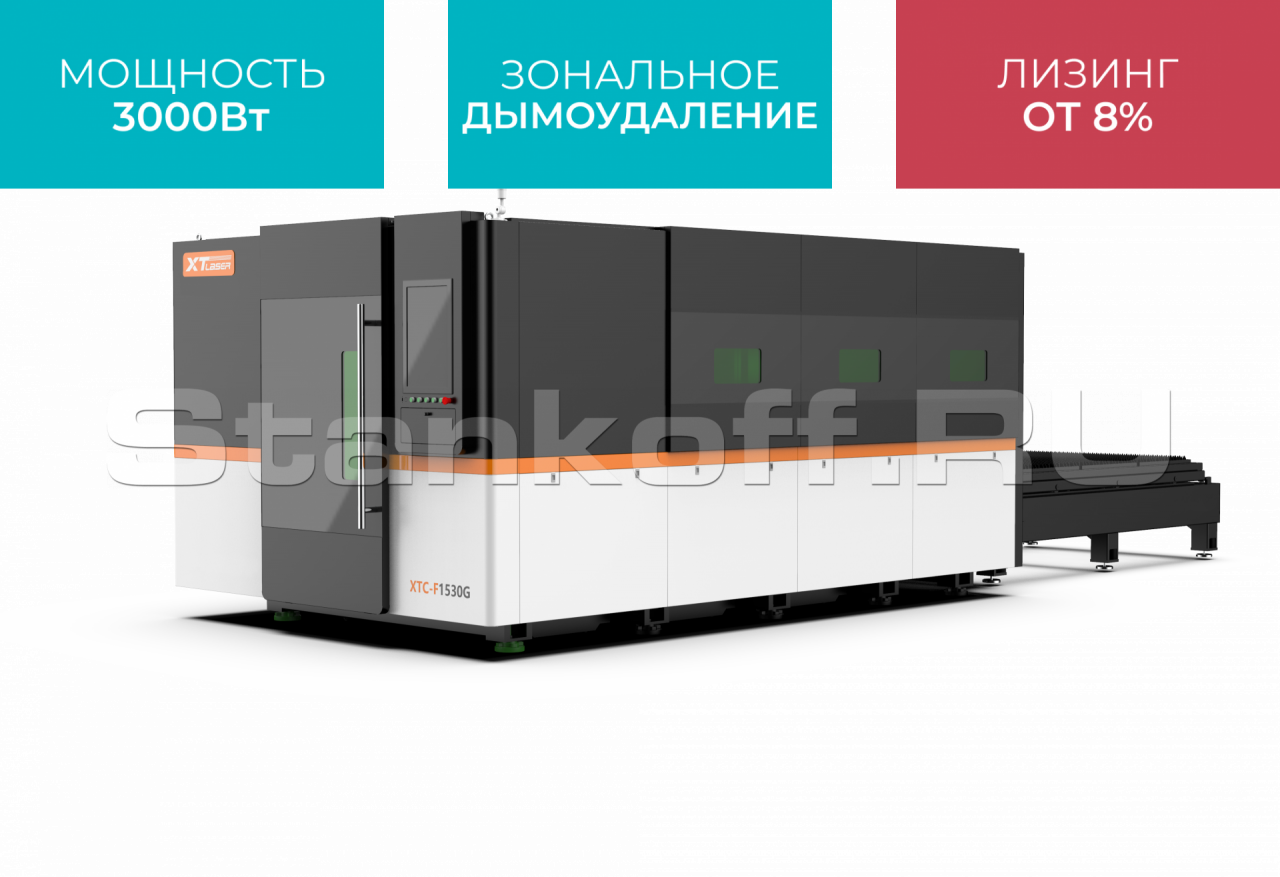 Оптоволоконный лазер для резки металла закрытого типа XTC-1530G/3000 Raycus  купить - Станкофф.RU