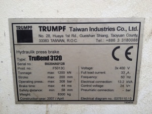 Гибочный пресс Trumpf TRUMABEND 3120 с ЧПУ