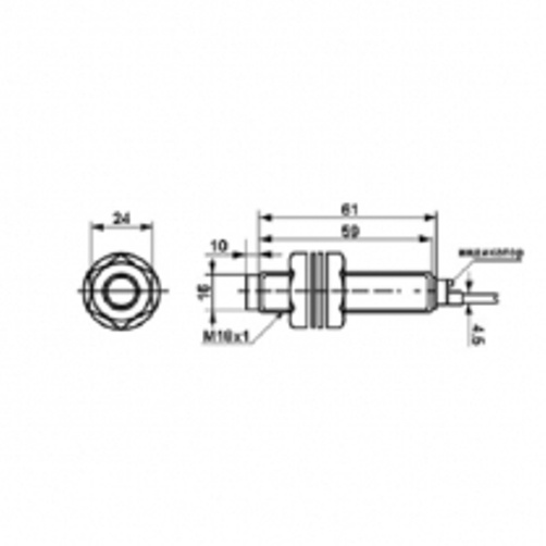 LM18-3005PA Индуктивный датчик (чувств. = 5 мм, 6...36 В DC, PNP