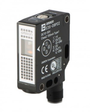E3S-DBN22 OMS Фотодатчик прямоугольный E3SDBN22OMS, красный свет, обнаружение прозрачных объектов, узкий луч, кнопкка обучения SmartTeach, 0