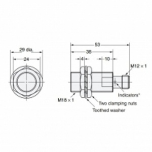 E2E-X5E2-M1-Z Датчик индуктивный NPN NC, M18, 12-24VDC, M12 4pin, OMRON