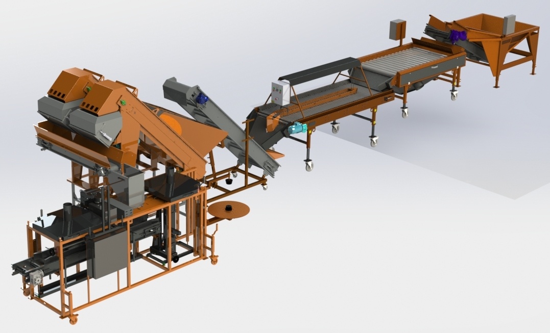 Линии оборудование. Машина для затаривания корнеклубнеплодов МЗК-2. Яйцесортировальная машина Nabel NWG-1000. Линия для мойки моркови KMK. Технологическая линия мойки картофеля.