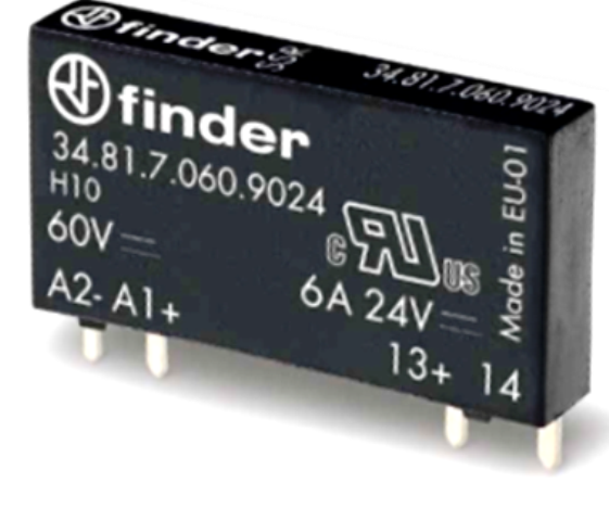 348170247048 Ультратонкие реле для печатного монтажа Finder, 0,1А, 24VDC