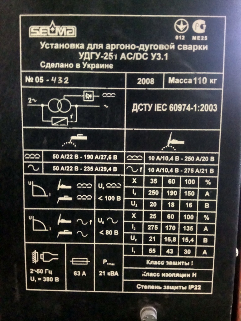 Установка для аргонодуговой сварки УДГУ-251