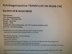 Трубогибочный станок TRANSFLUID DB40168-CNC