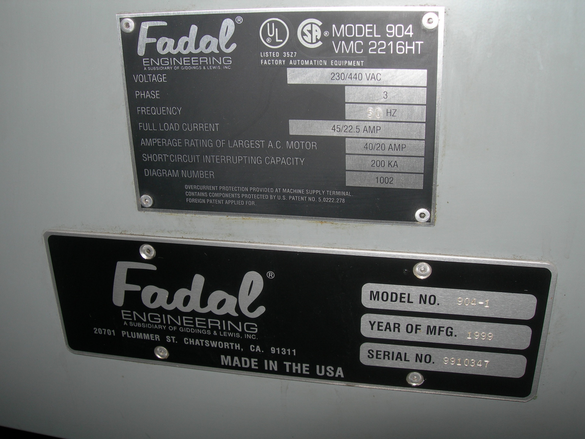 Число 1002. Fadal VMC 4020. Fadal VMC 6535 HTX.