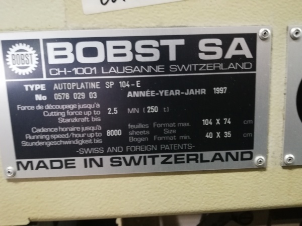 Bobst SP 104E