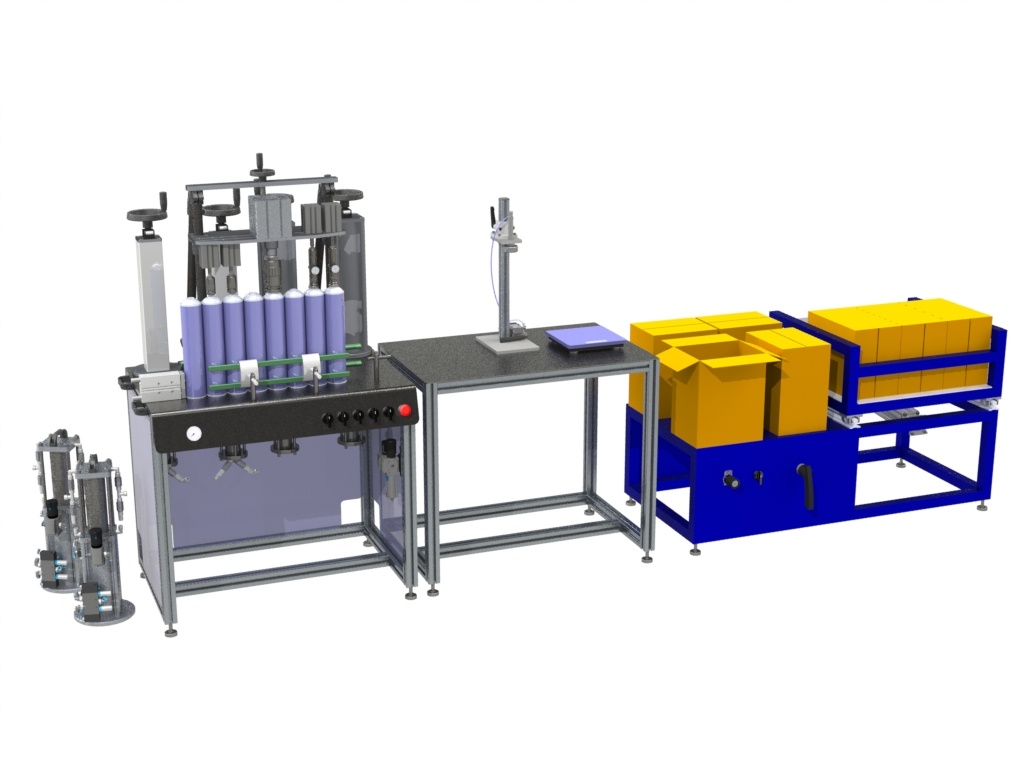 Полуавтоматическая линия для заправки аэрозольных баллонов купить в Щелково  по цене 350 000 руб. - Биржа оборудования ProСтанки