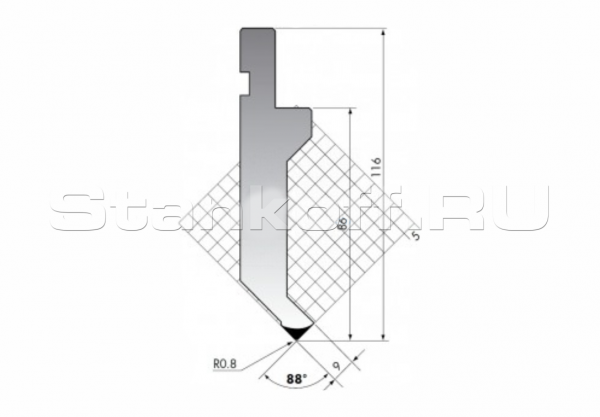 Пуансон для листогиба P.116-88-R08/F