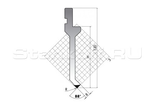 Пуансон PK.130-88-R025/C/R