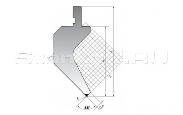 Пуансон гусевидного типа P.135-88-R3/C/R