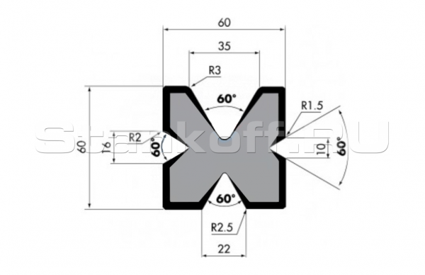 Матрица призма для гибки металала M460-60/F