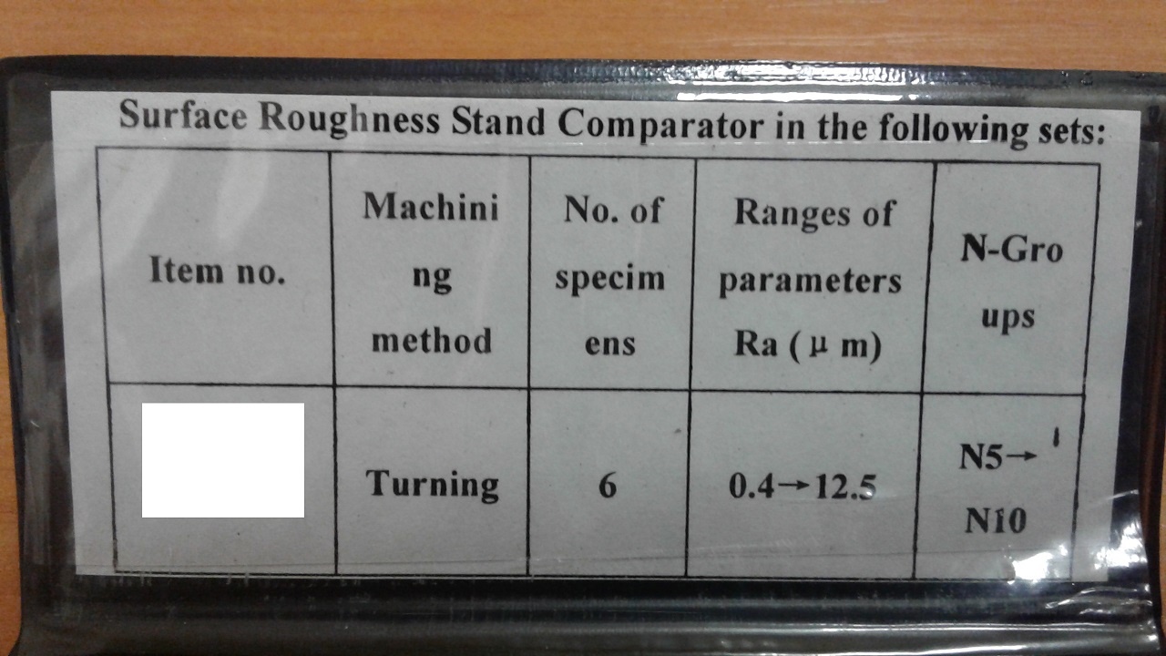 Паспорт образцы шероховатости