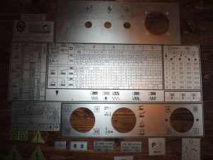 Шильдики и таблички для токарных станков 1к62, 1в62г, 16в20, 16к20, 16к25, 1к62д, 1м63, 1м65 металлические не стираются