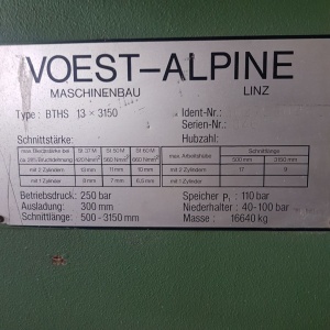 Гидравлическая гильотина VOEST-ALPINE BTHS 13 x 3150