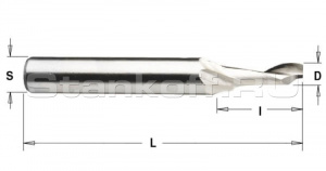 Спиральная фреза Z1 по алюминию HSSL1LX8420 (4*20*8*100)