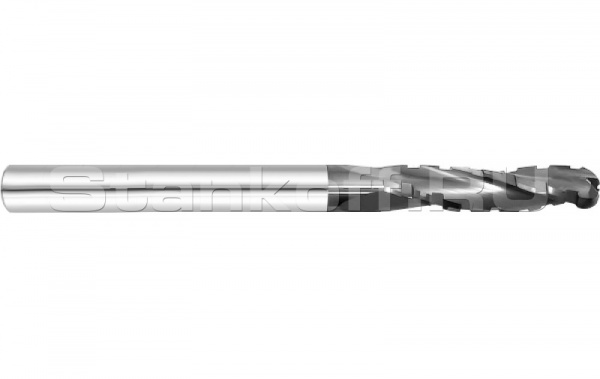 Фреза спиральная трехзаходная сферическая с чистовым стружколомом K3MDQX1252 с покрытием ALTiN