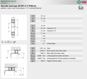 Подшипники 7207 B7207 E235 S6207 36207 207HC MM207