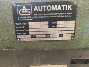 ГРАНУЛЯТОР AUTOMATIK (RIETER) МОДЕЛЬ ASG 30/2