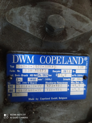 компрессор холодильный Copeland D4DH3-2500