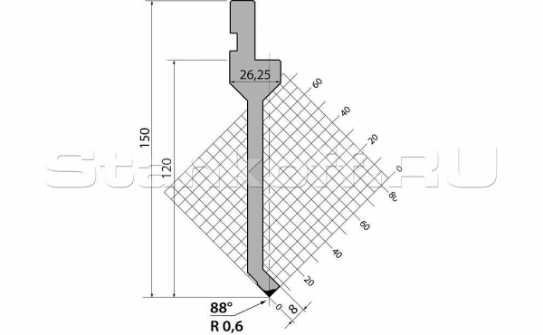 Пуансон для листогиба P.150.88.R06.795s