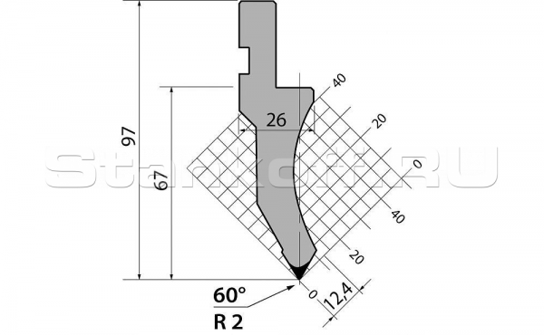 Пуансон R1 классический P.97.60.R2.795s