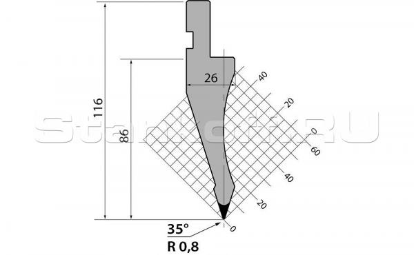 Пуансон R1 классический P.116.35.R08.805s