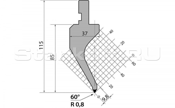 Пуансон R1 классический P.115.60.R08.795s