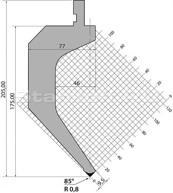 Пуансон для листогиба TOP.205.85.R08.500s