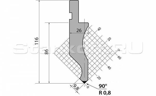 Пуансон для листогиба DK.116.90.R08.805s