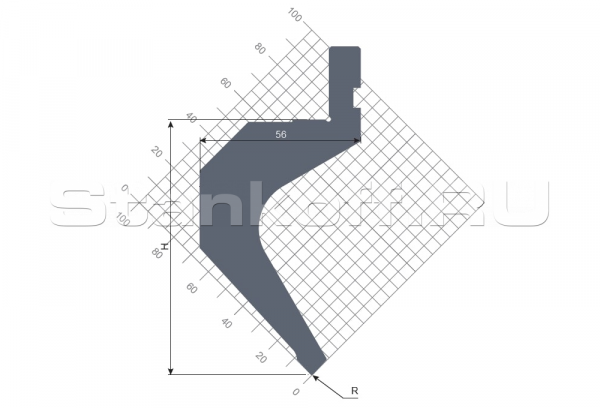 Гибочный пуансон STP 2101 88 R0.8 835 s