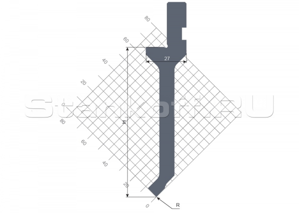 Гибочный пуансон STP 202 85 R0.6 835 s