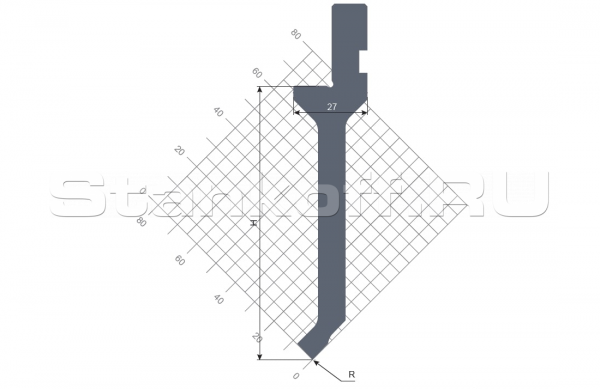 Гибочный пуансон STP 202 85 R0.8 835