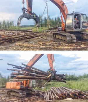 Неповоротный захват для леса на экскаватор Volvo (Вольво)