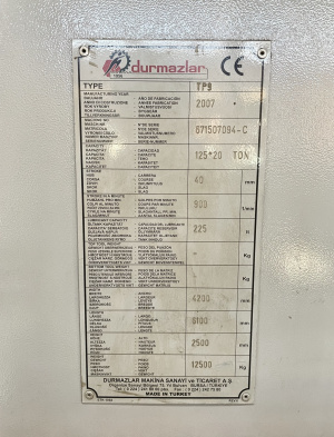 Координатно-пробивной пресс Durma TP9 2007г