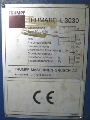 Станок лазерной резки Trumpf Trumatic L3030