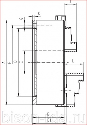 Патрон токарный 3204-125 самоцентрирующий, спиральный 3-х кулачковый BISON