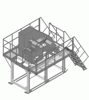 Дробилка щековая ДЩ-210 (ЩДС-2,5х4,0) на рамной конструкции (агрегат)