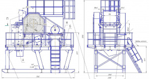 Дробилка щековая АДЩ-500 (ЩДС- 6х9) на рамной конструкции (агрегат)