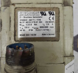 Двигатель Siemens 1FK6042-6AF71-1TH0