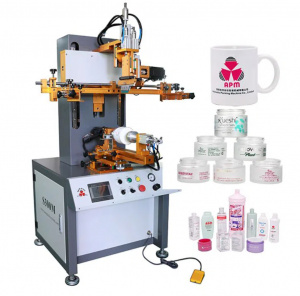 полуавтоматическая машина для шелкотрафаретной печати для пластиковых косметических бутылок