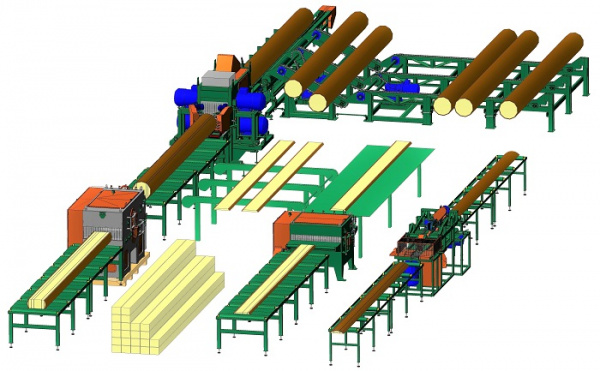 Лесопильная линия для бревен до 450 мм Триумф