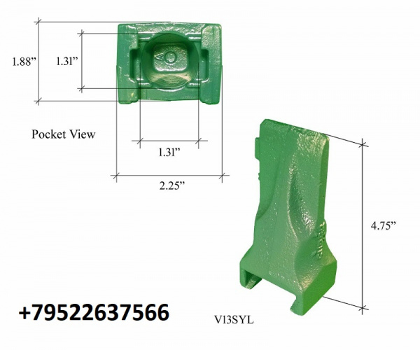 Адаптеры и коронки V13SYL для ковшей миниэкскаваторов