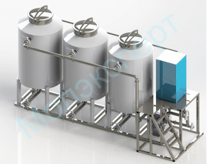 Циркуляционная CIP - мойка (3х700) для линии по переработке молока Молэксперт